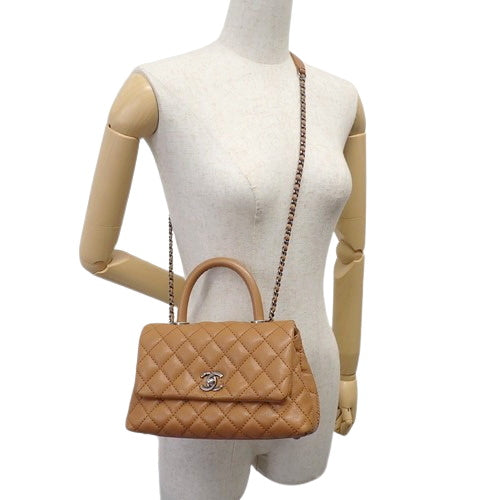Matelasse Coco Mark Chain Shoulder Bag in Caviar Skin