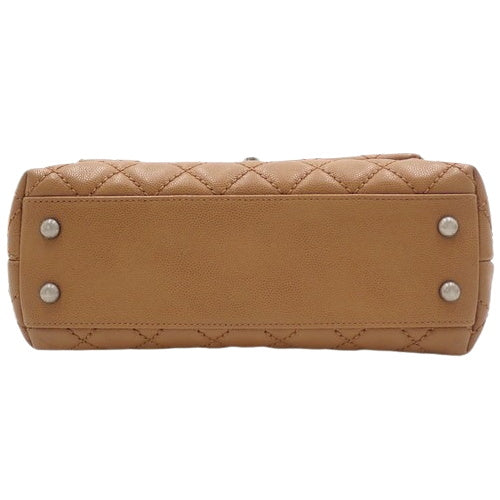 Matelasse Coco Mark Chain Shoulder Bag in Caviar Skin