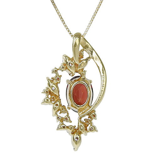 Garnet necklace G1.80/AM0.41/D0.10/CT0.41 in 18K yellow gold