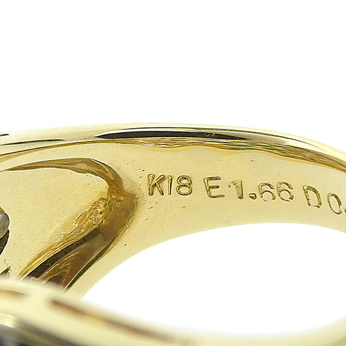 エメラルド ダイヤモンド リング E0.46/D0.48 K18 イエローゴールド YG