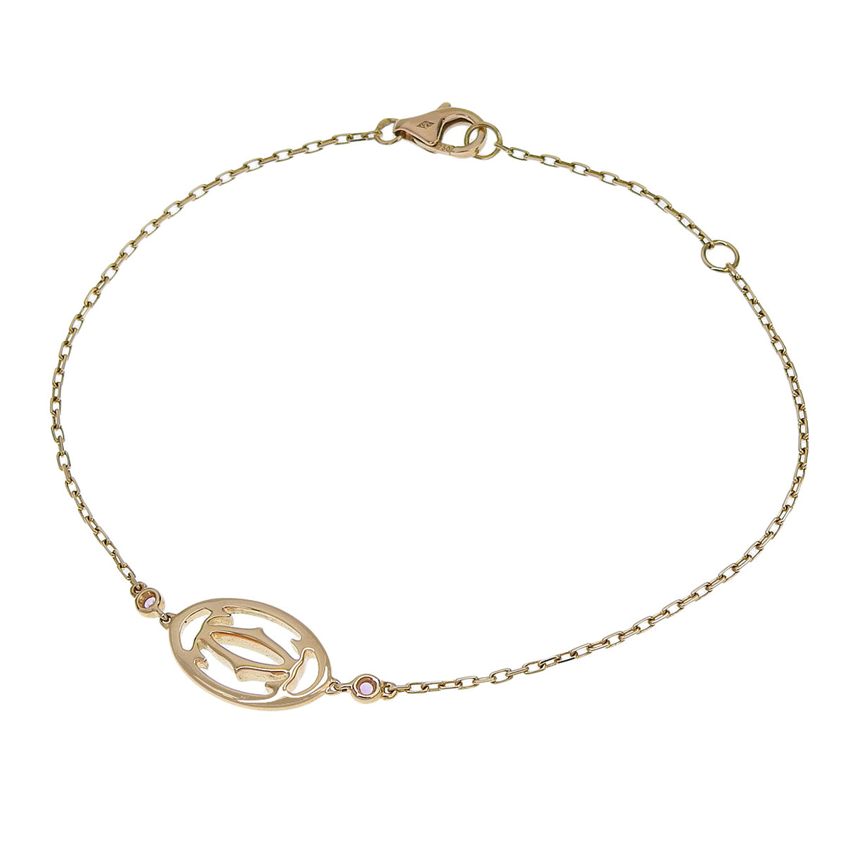 Logo Double C Bracelet with Pink Sapphire and 18K Pink Gold PG