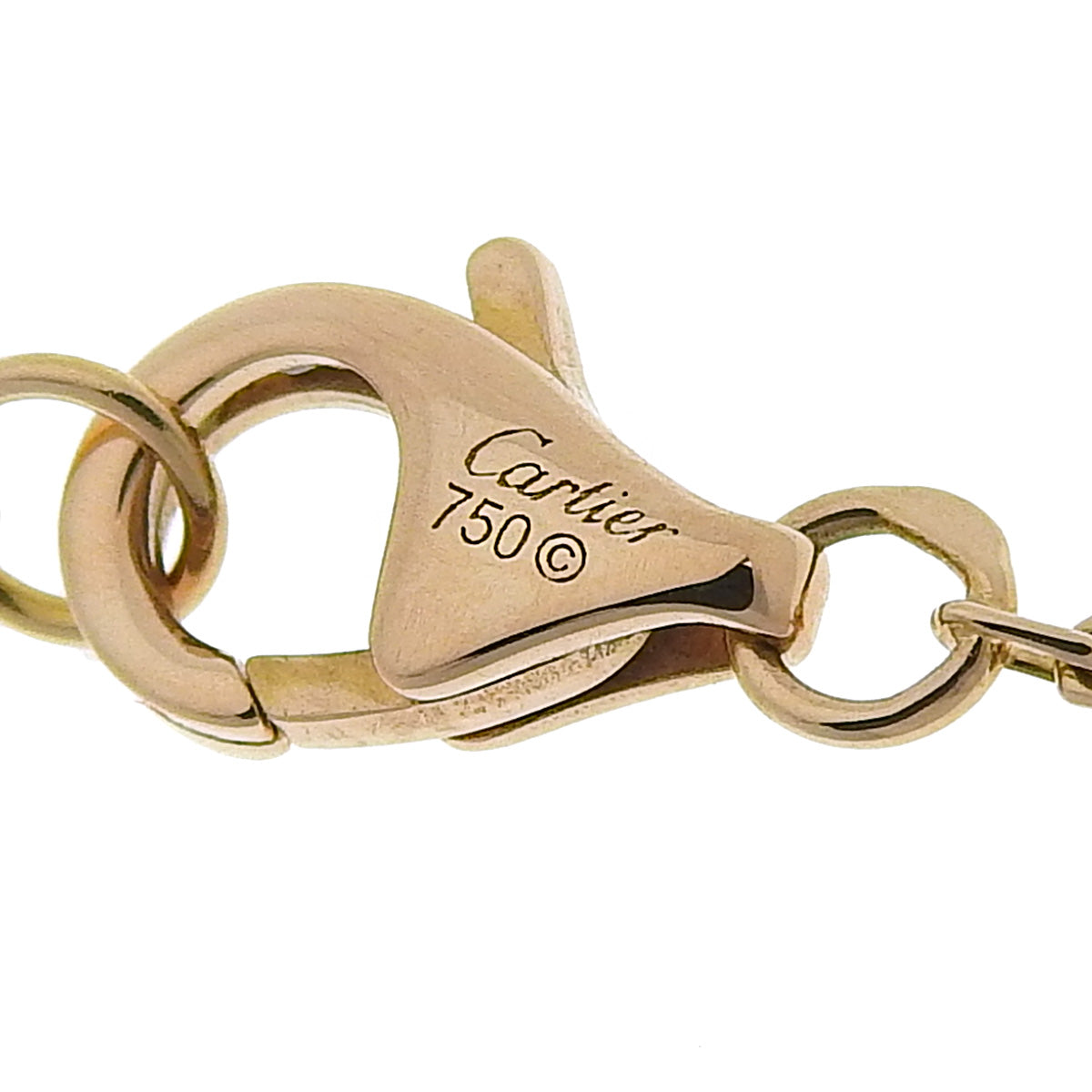 徽标双 C 手链,镶嵌粉色蓝宝石和 18K 粉红金 PG