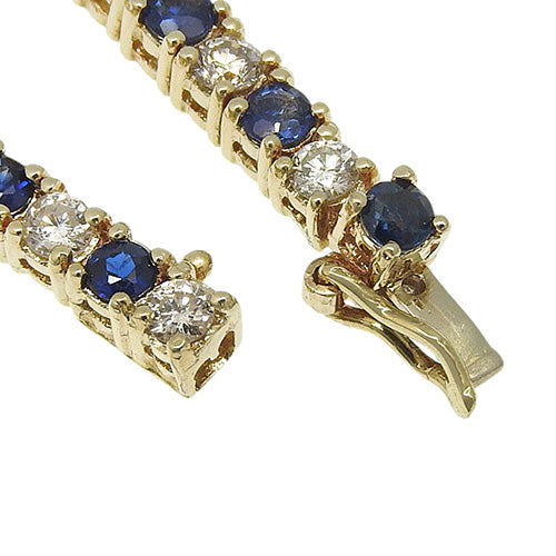 サファイア ダイヤモンド テニス ブレスレット K18 イエローゴールド YG