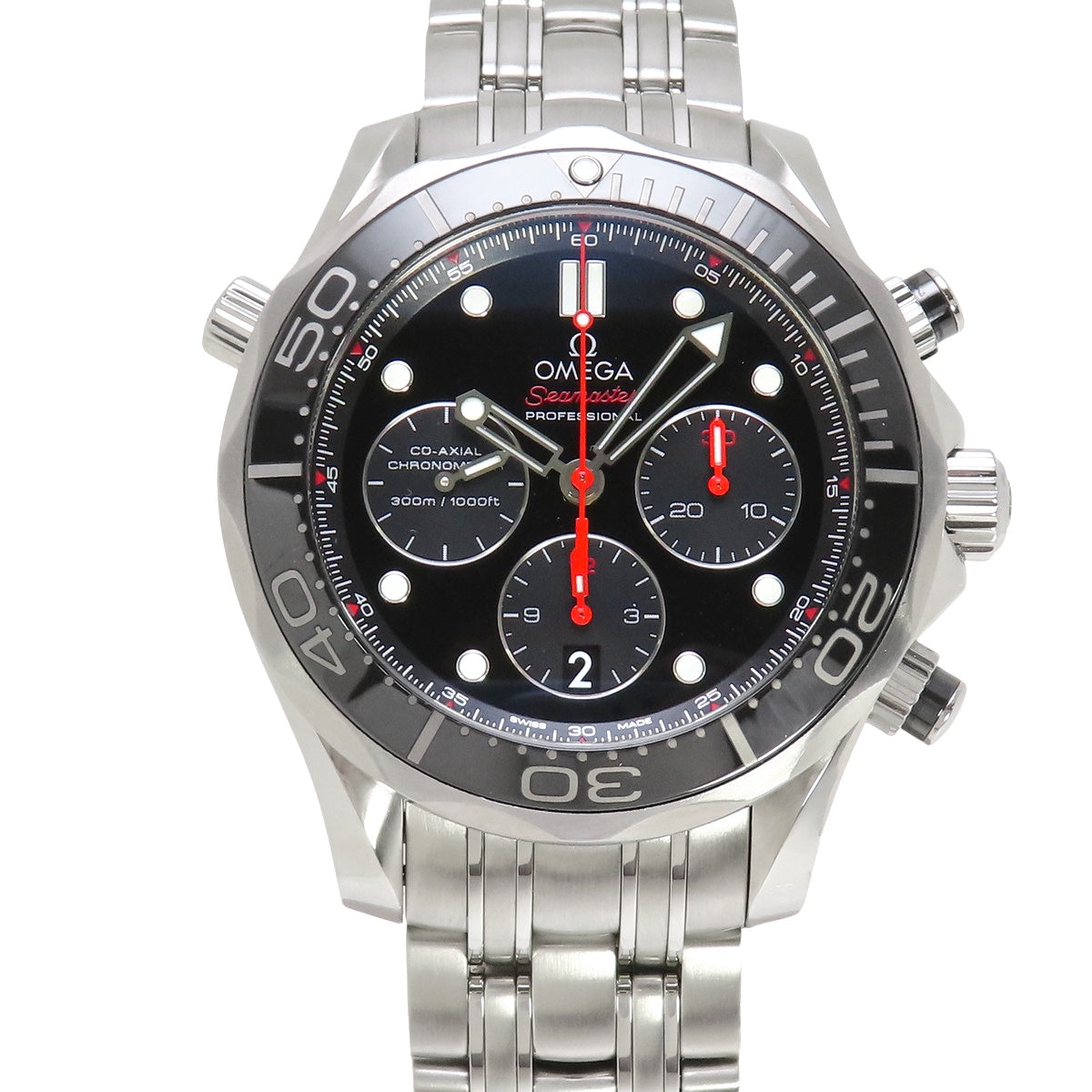 212.30.44.50.01.001 Seamaster Diver 300 Chronograph Stainless Steel SS Automatic Black