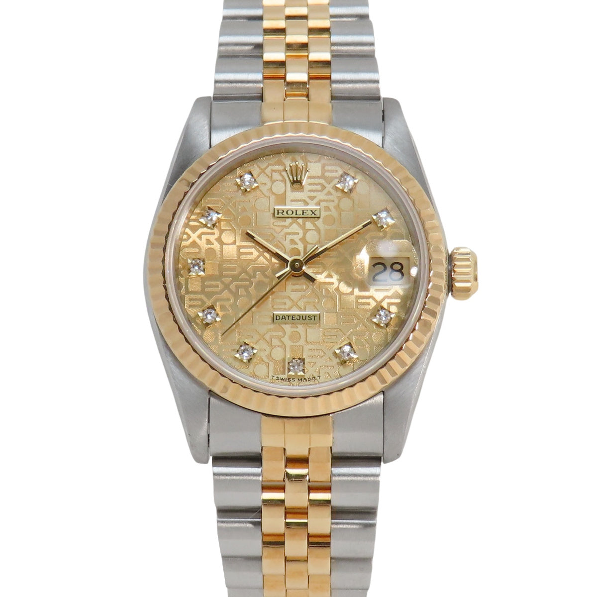 デイトジャスト 68273G YG/SS W番 シャンパンコンピューター/10PD 自動巻き ボーイズ