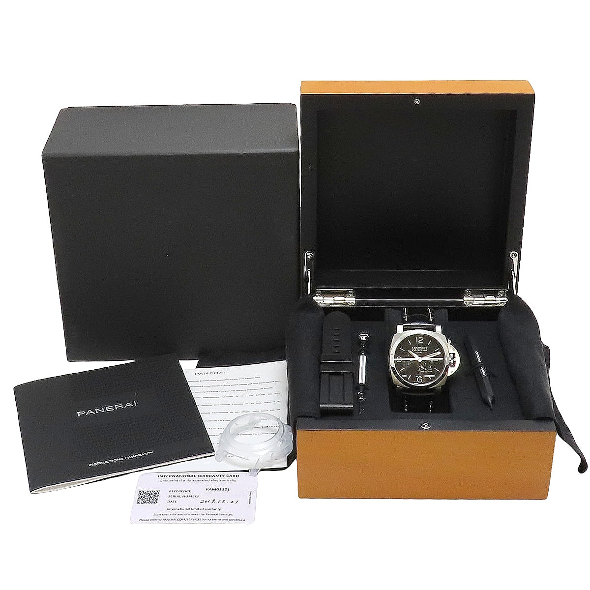 PAM01321 Luminor 1950 3日动力储存精钢/皮革自动腕表 黑色