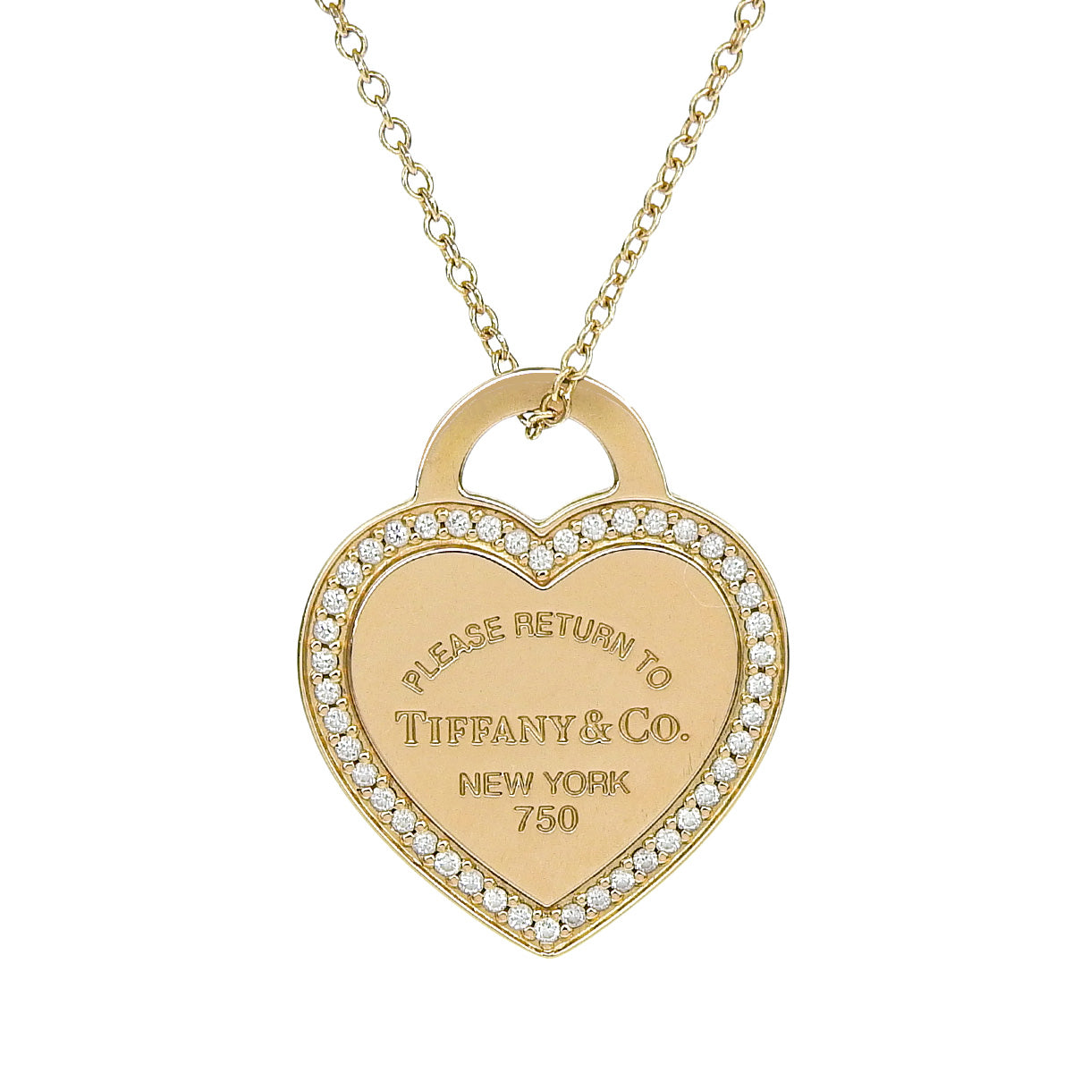 Heart Tag Pendant with Diamond in 18K Pink Gold and PG