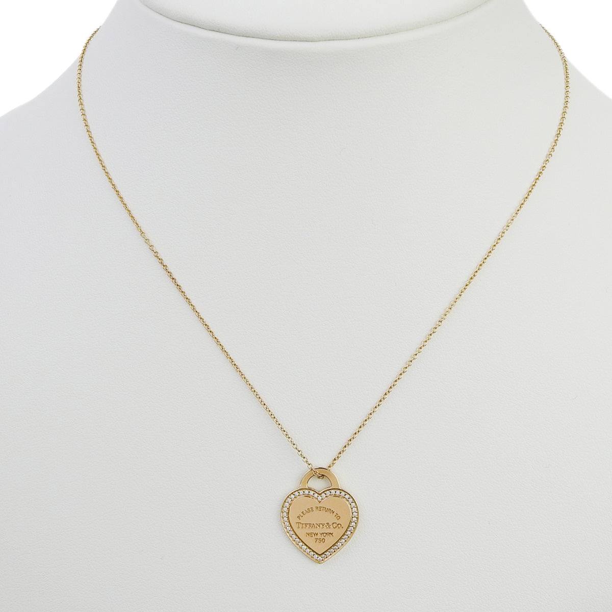 Heart Tag Pendant with Diamond in 18K Pink Gold and PG