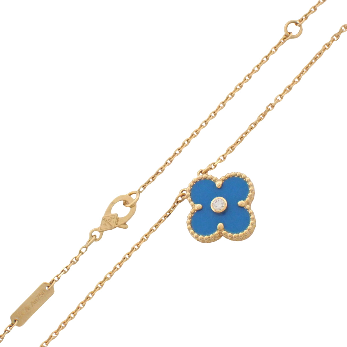 Vintage Alhambra Pendant with Diamond and Sable in 18K Yellow Gold (YG 1PD) 2019 Holiday Limited Edition