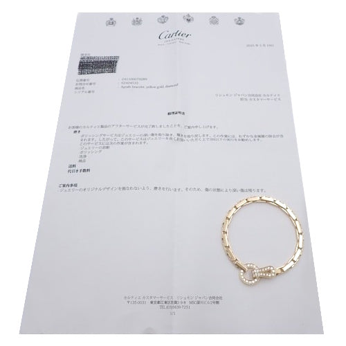 Agraffe Bracelet with Diamonds and 18K Yellow Gold Pavé
