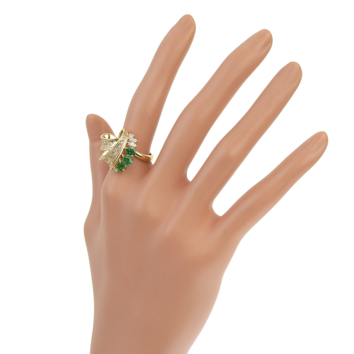 Emerald and Diamond Ring E0.84/D0.41 in 18K Yellow Gold