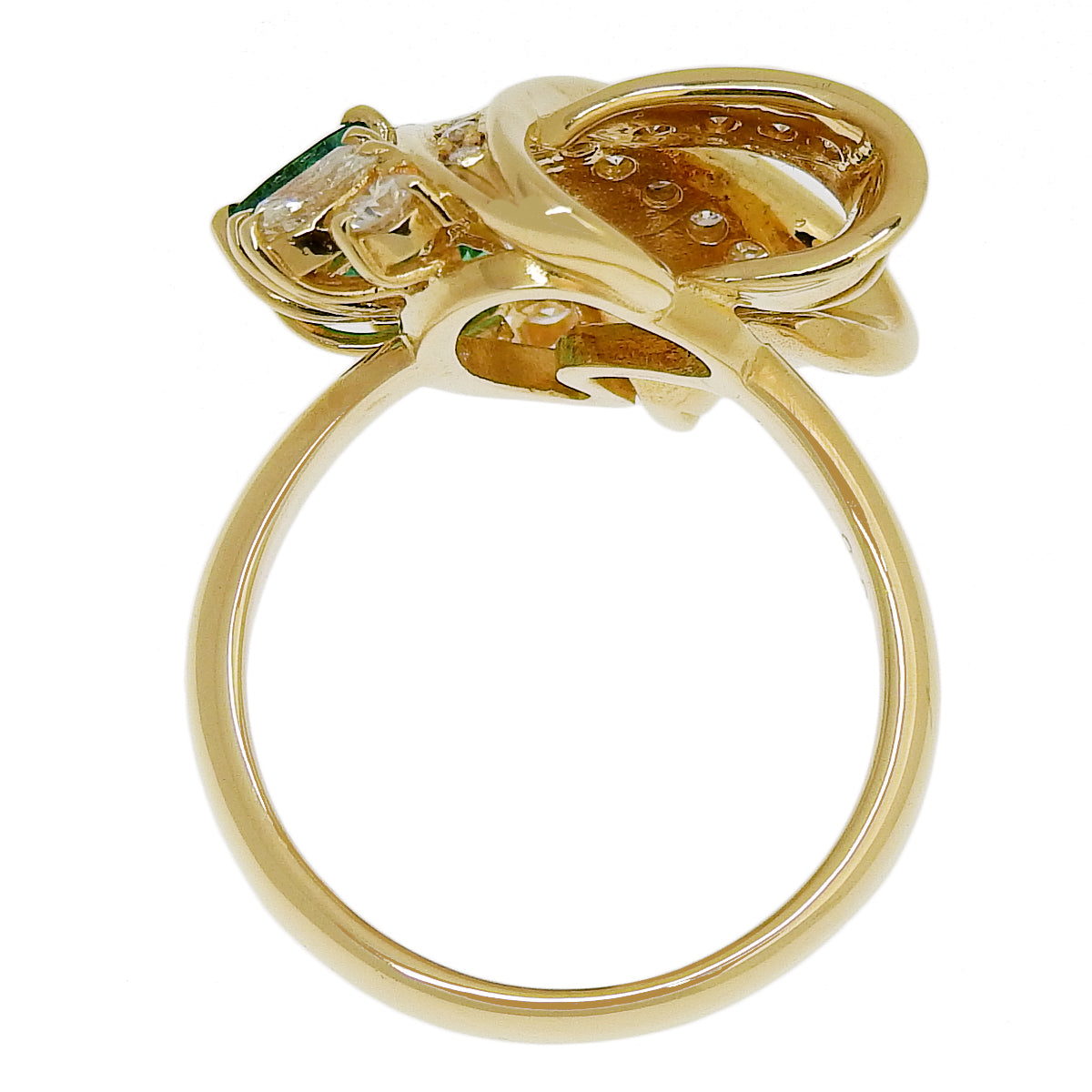 エメラルド ダイヤモンド リング E0.84/D0.41 K18 イエローゴールド YG