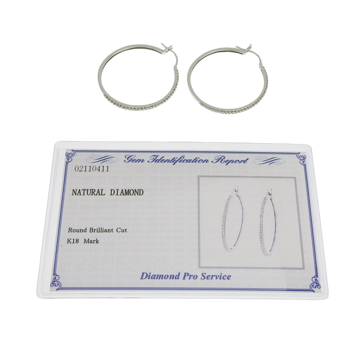 Diamond hoop earrings in 18K white gold