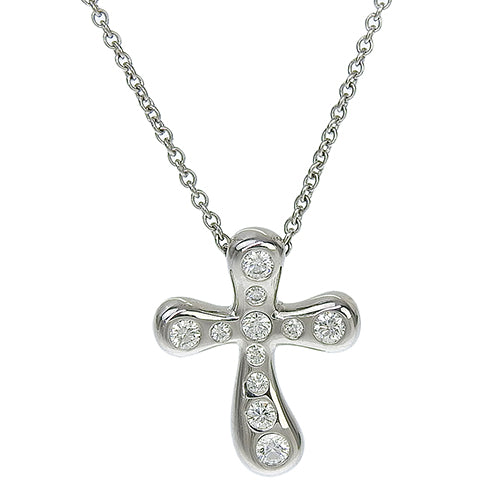 Dots Cross Necklace Diamond Pt950 Platinum 11PD