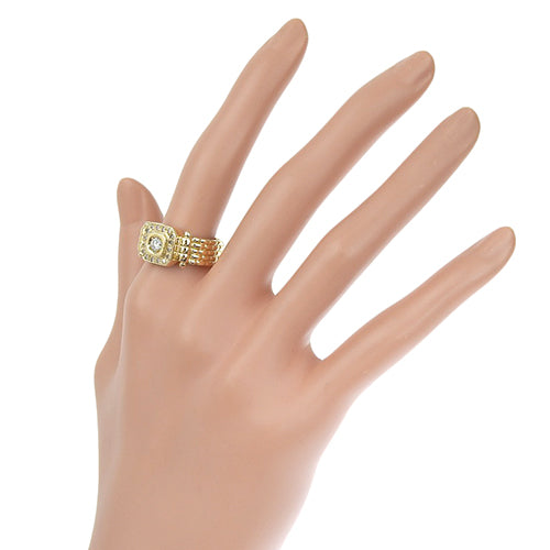 Signet Diamond Ring D0.33 K18 Yellow Gold YG Estelle