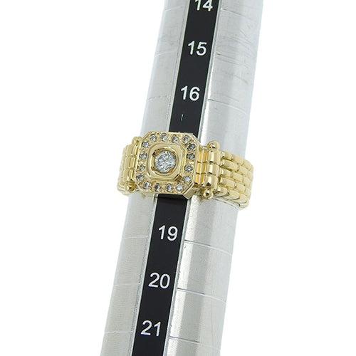 Signet Diamond Ring D0.33 K18 Yellow Gold YG Estelle
