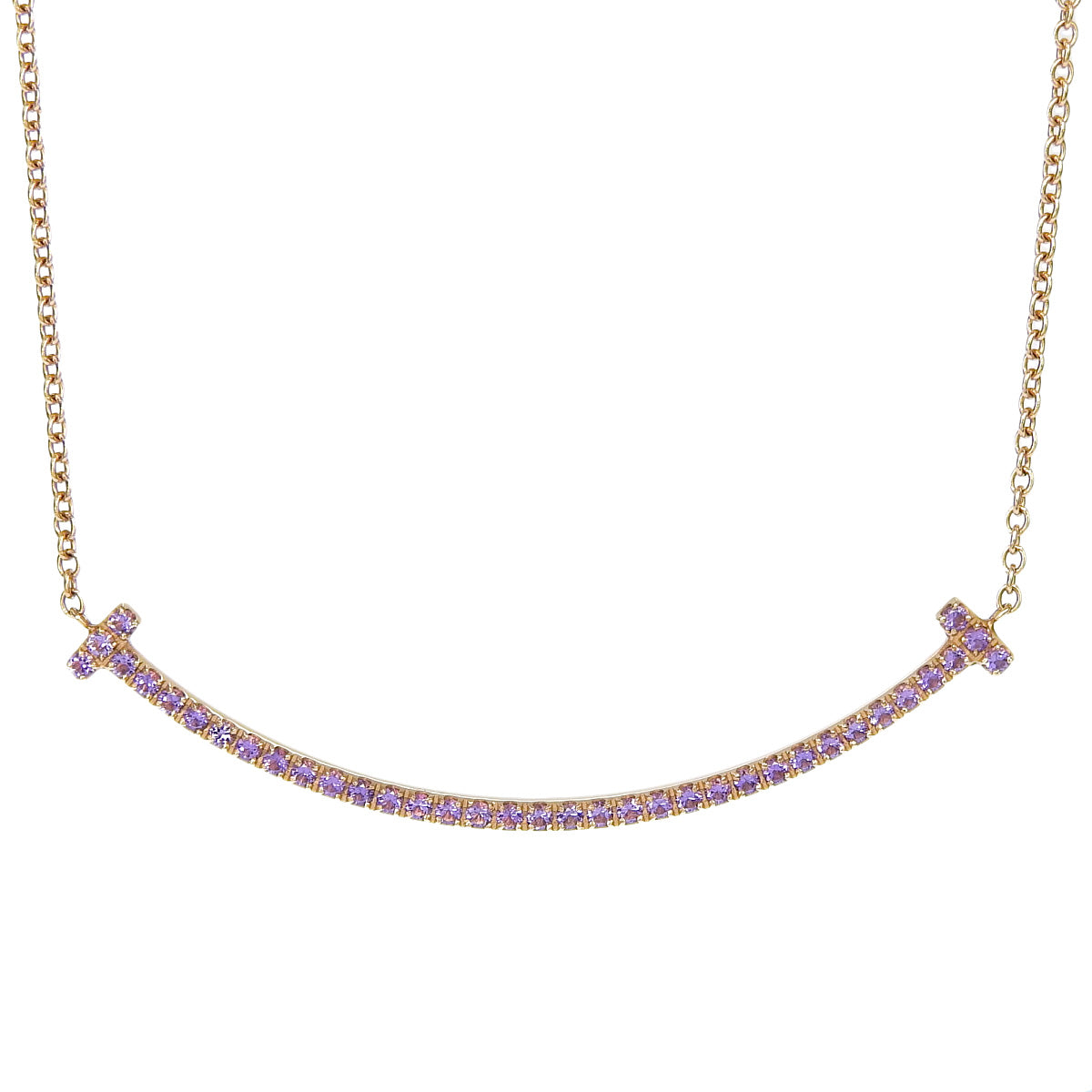 Small Smile Pendant with Pink Sapphire and 18K Pink Gold