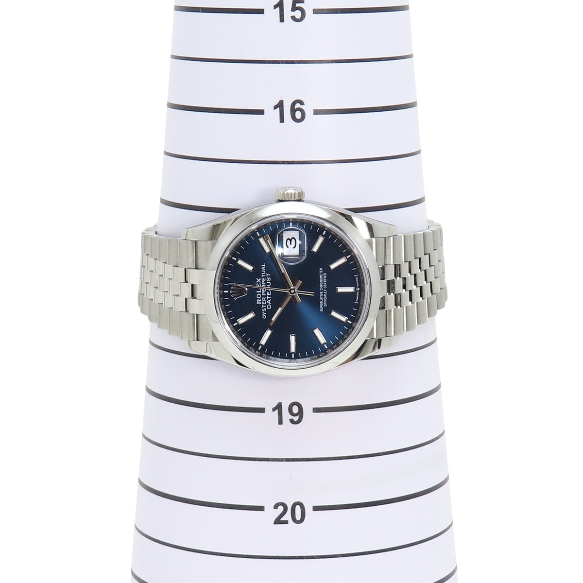 126200 Datejust 36 SS, random serial number, automatic winding, blue Jubilee bracelet.
