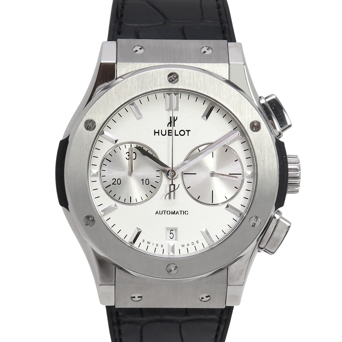 521.NX.2611.LR Classic Fusion Chronograph Opalin TI/Leather Automatic White