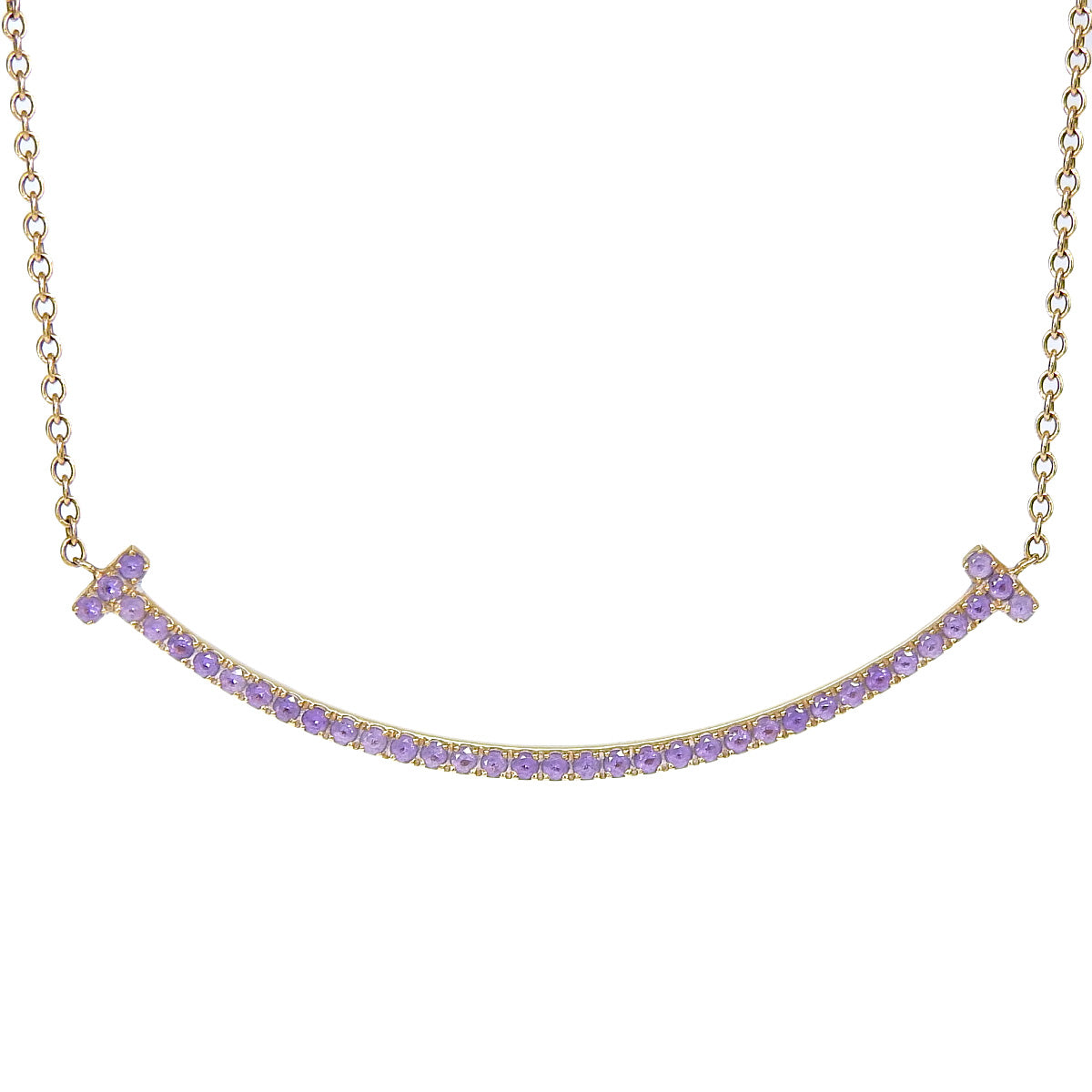 Small Smile Pendant with Pink Sapphire and 18K Pink Gold