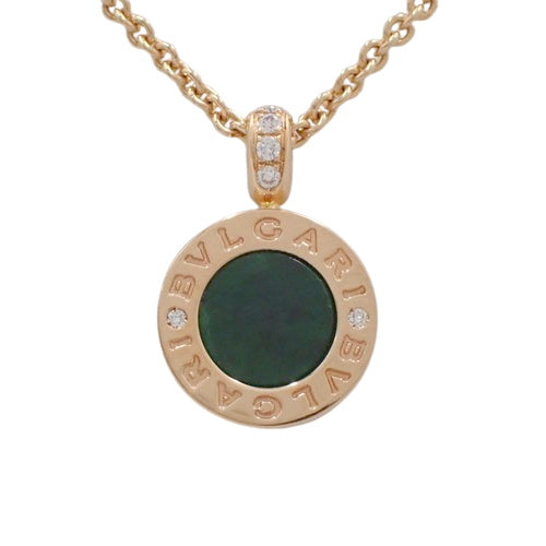 BVLGARI BVLGARI 18K 玫瑰金和 PG 翡翠/钻石项链