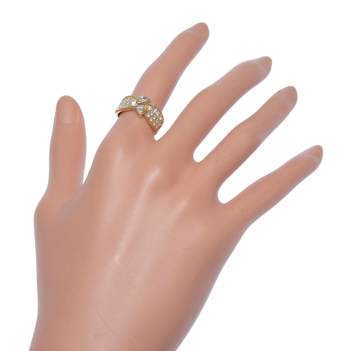 Leaf Diamond Ring in 18K Yellow Gold (YG)