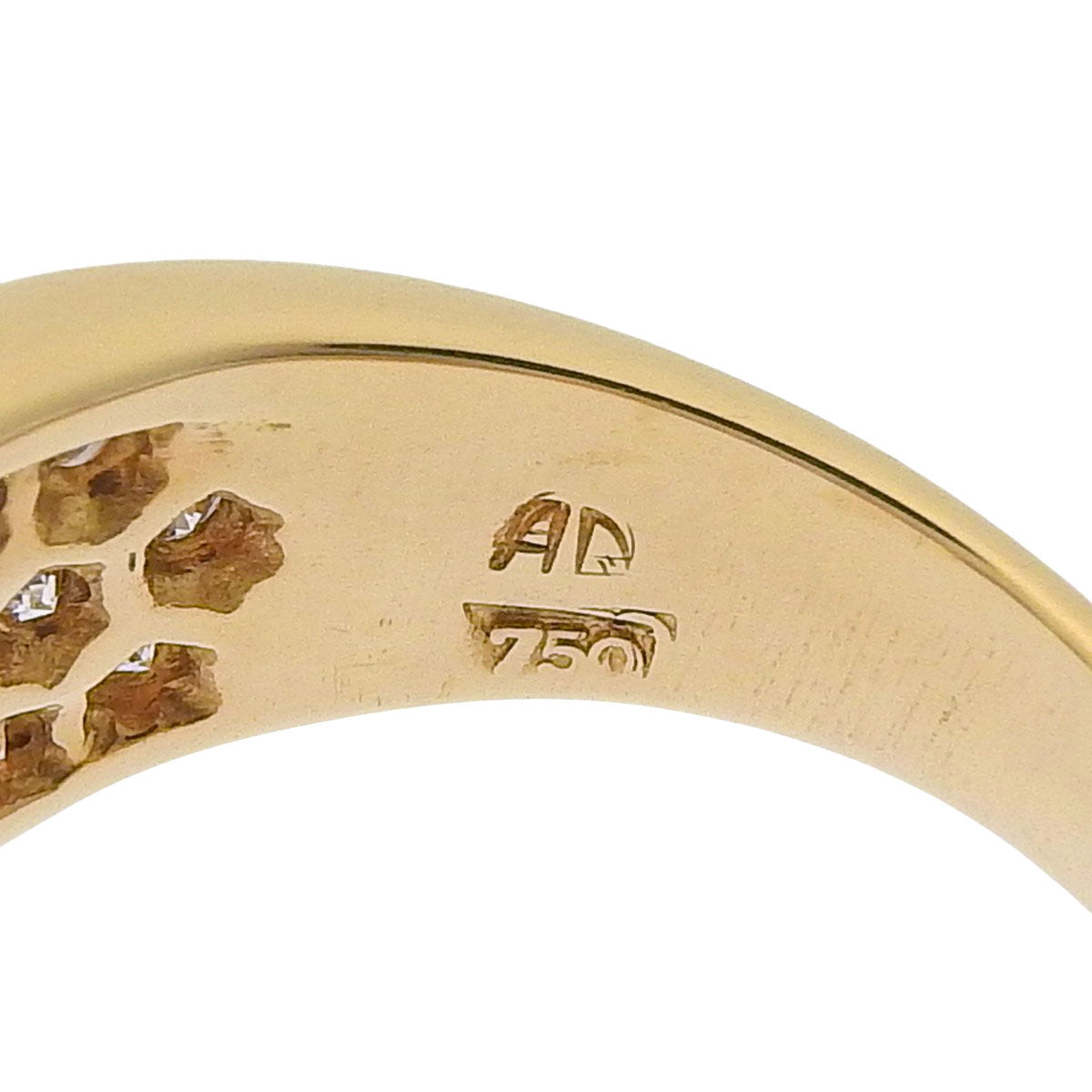 リーフ ダイヤモンド リング K18 イエローゴールド YG