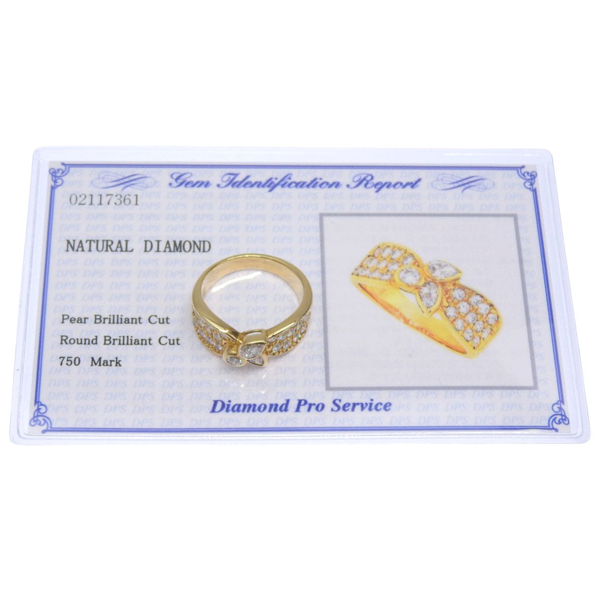 18K 黄金叶形钻石戒指 (YG)