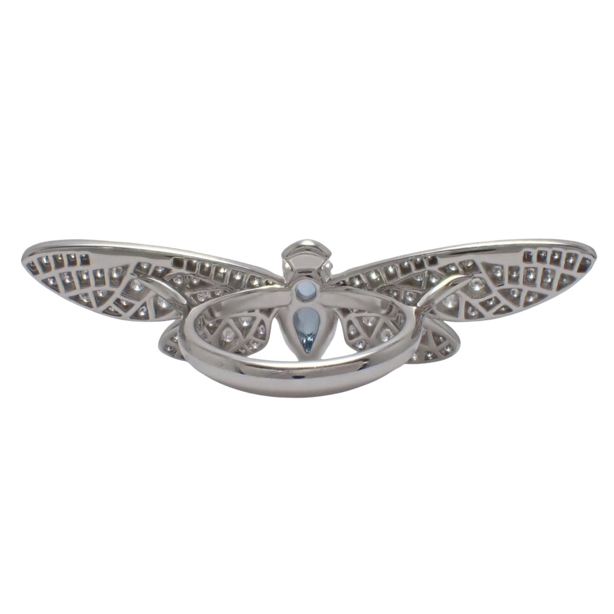 THE CICADA Cicada Ring Aquamarine/Diamond White Gold K18WG 8.1g