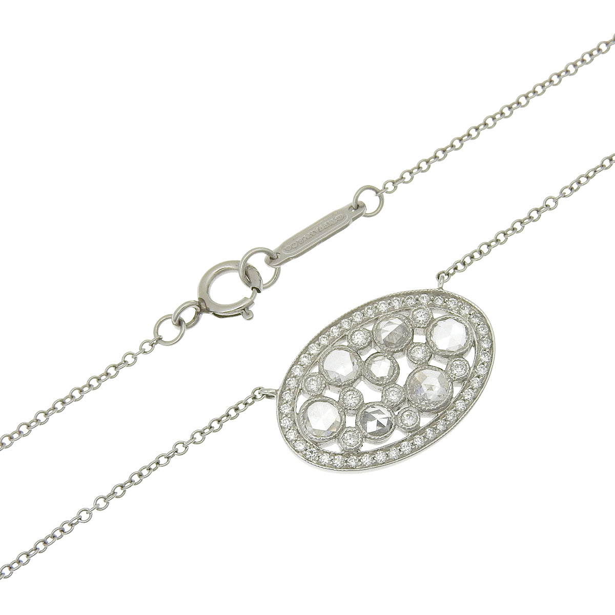 Cobblestone necklace with diamonds in platinum Pt950