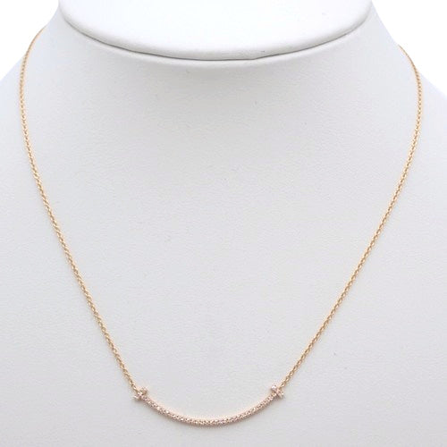 微笑吊坠 钻石 K18 粉红金 PG T 微笑