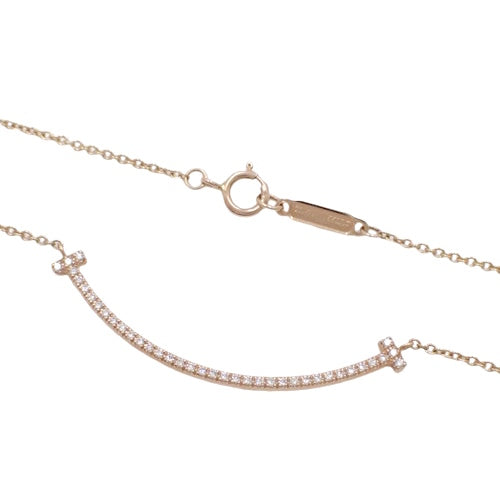 Smile Pendant Diamond K18 Pink Gold PG T Smile