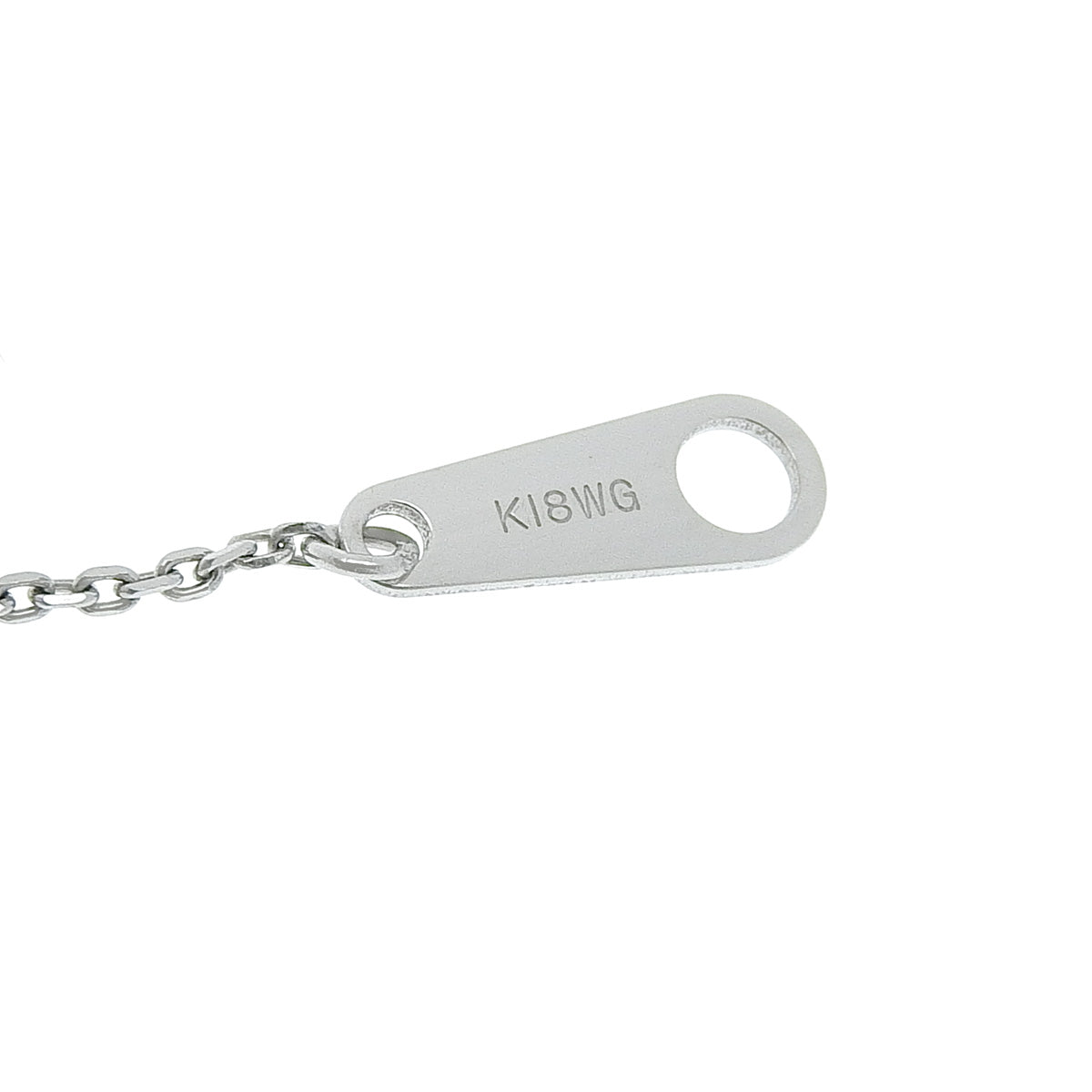 方形钻石项链,钻石直径0.85/0.13克拉,18K白金,重3.5克