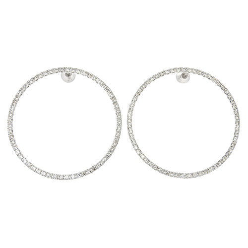 Diamond Hoop Earrings D1.00/D1.00 K18 White Gold WG