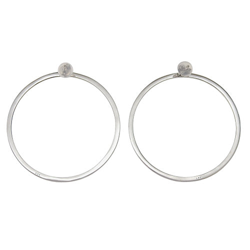 Diamond Hoop Earrings D1.00/D1.00 K18 White Gold WG