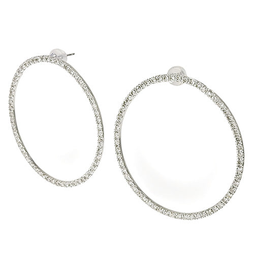 Diamond Hoop Earrings D1.00/D1.00 K18 White Gold WG