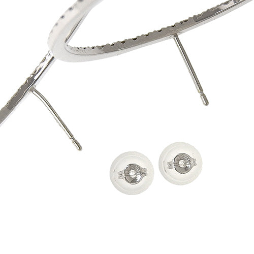 Diamond Hoop Earrings D1.00/D1.00 K18 White Gold WG