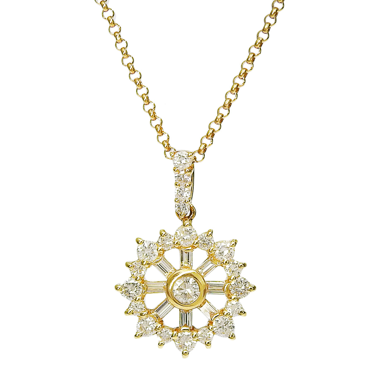 Diamond Necklace, 0.80 carats, 18K Yellow Gold