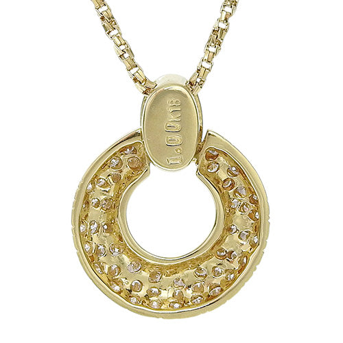 Round Diamond Necklace D1.00 K18 Yellow Gold YG