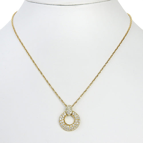 Round Diamond Necklace D1.00 K18 Yellow Gold YG