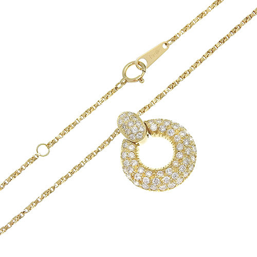 Round Diamond Necklace D1.00 K18 Yellow Gold YG