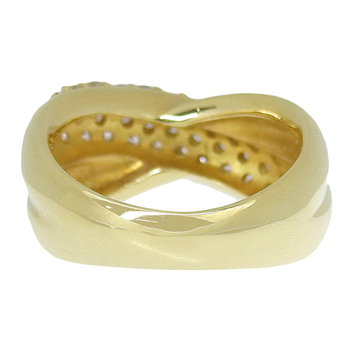 密镶钻石十字架戒指 D1.06 K18 黄金 YG