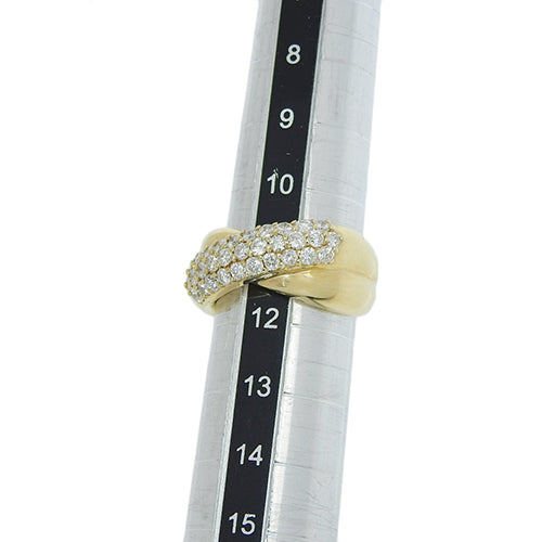 パヴェダイヤ クロス リング D1.06 K18 イエローゴールド YG