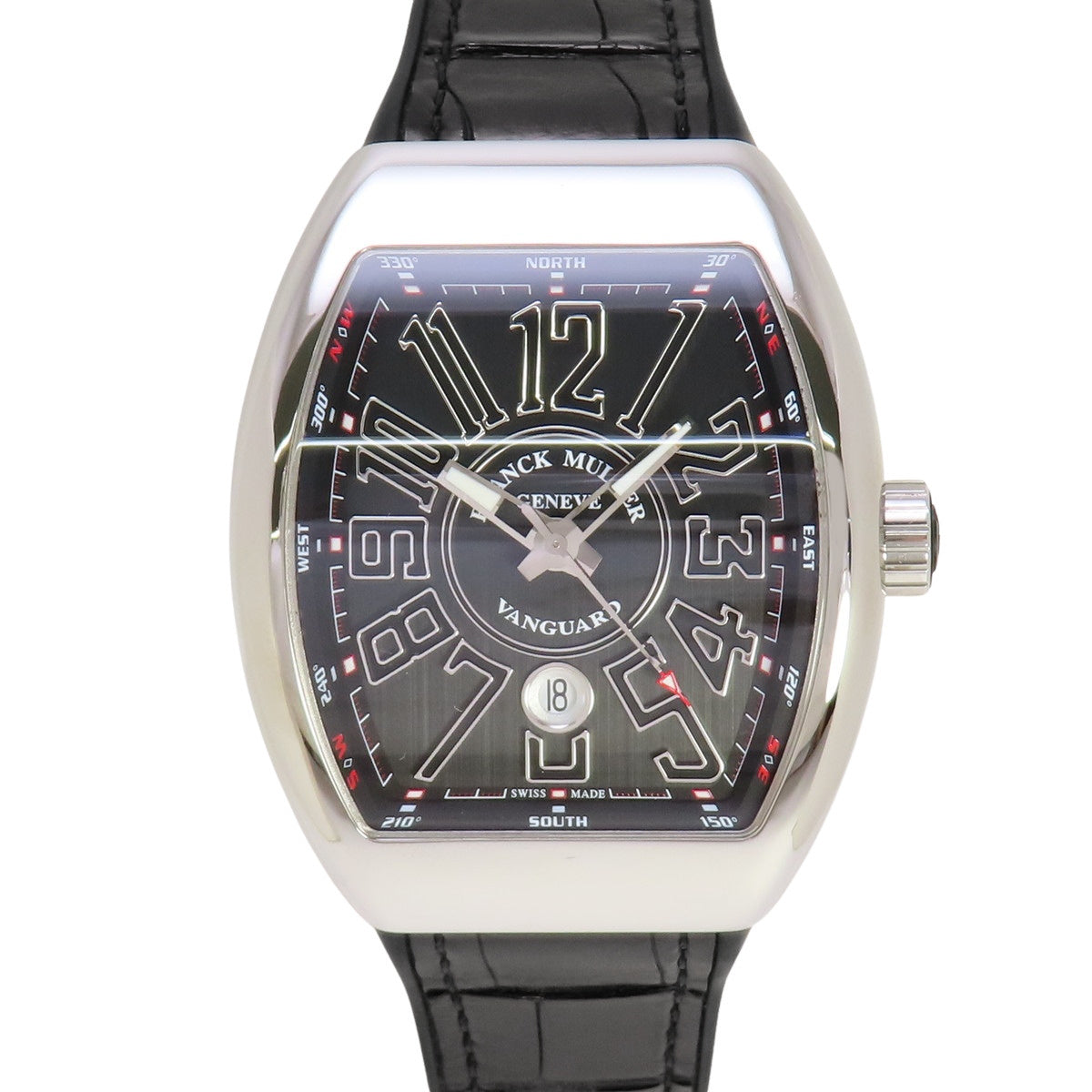 V45 SC DT Vanguard, Stainless Steel/Leather, Automatic, Black