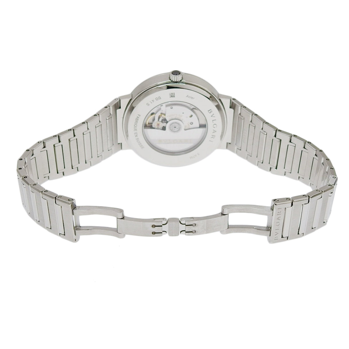 BB41S ブルガリブルガリ SS 自動巻き シルバー デイト シースルーバック