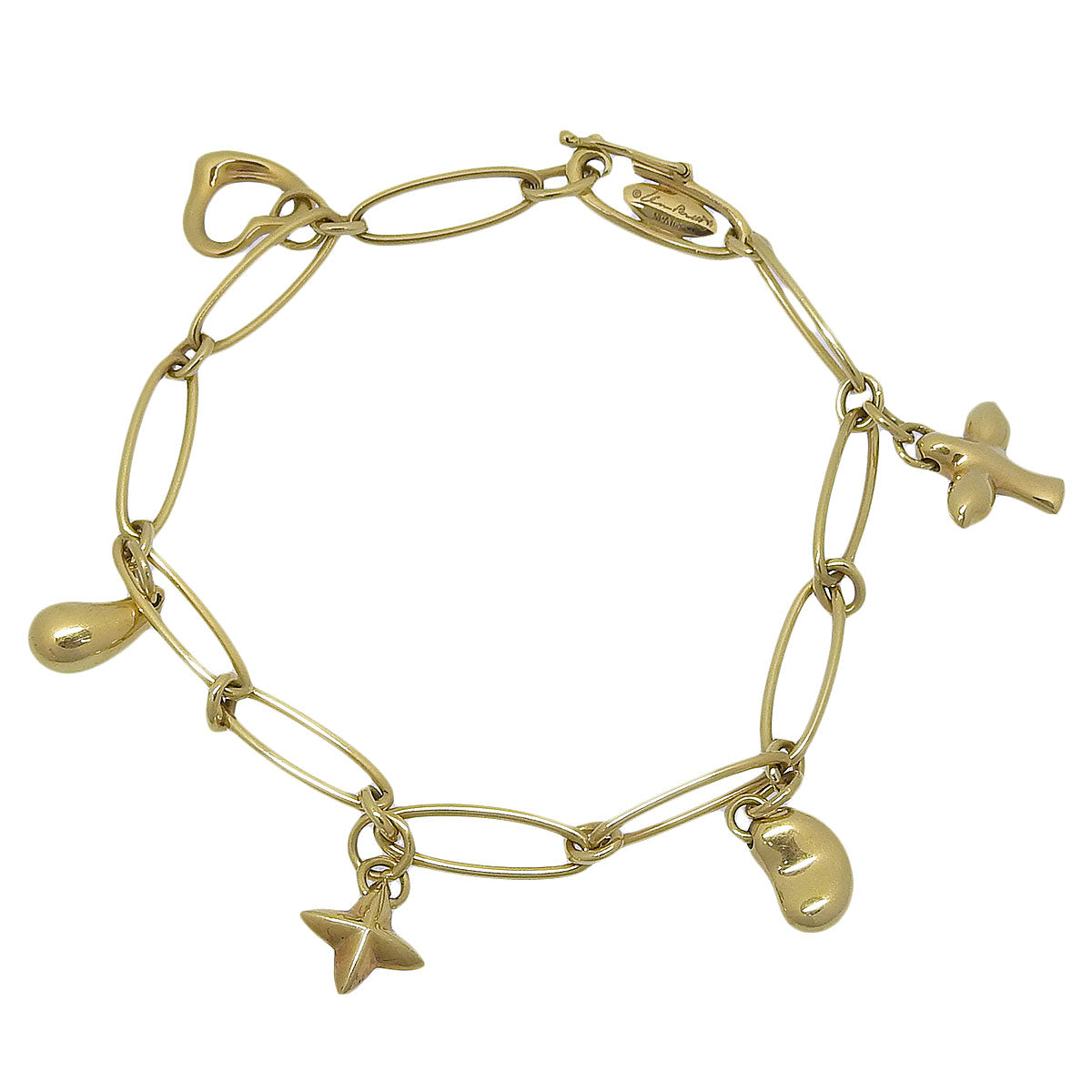 Oval Link 5 Charm Bracelet, 18K Yellow Gold (YG)