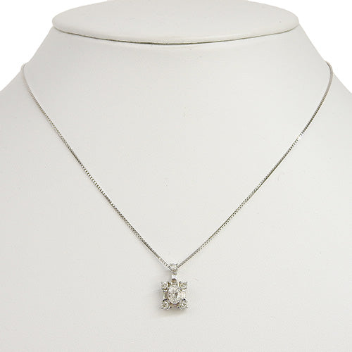 Diamond necklace D0.33,0.31 K18 white gold WG