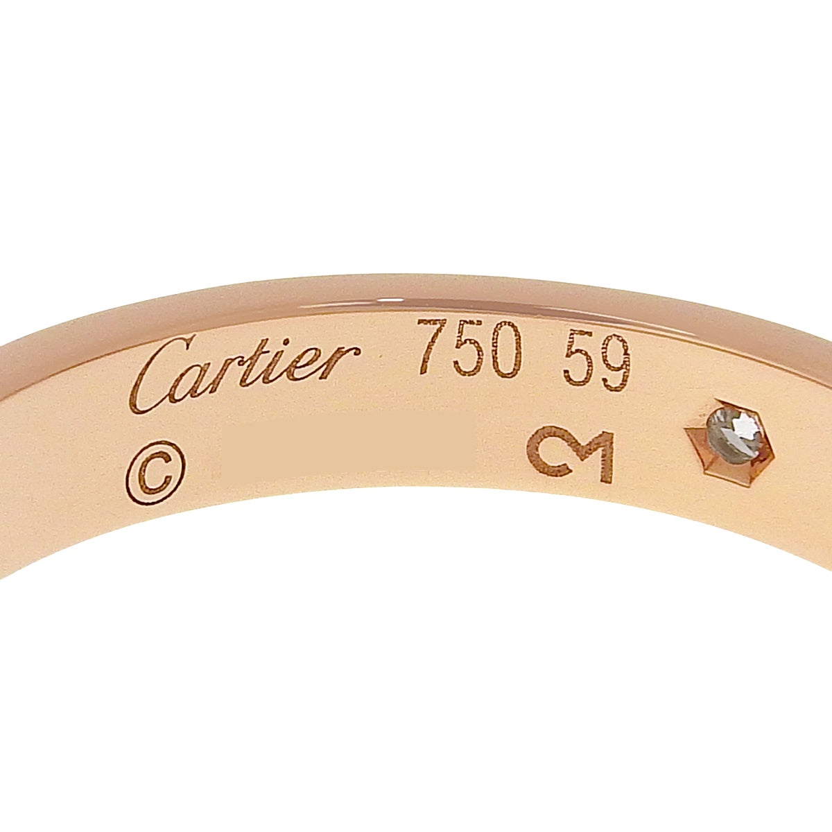 LOVE戒指,小号,1颗钻石,粉金,18K金