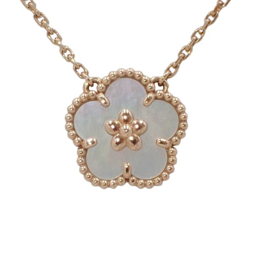 Lucky Spring Pendant Plum Blossom Mother of Pearl 18K Pink Gold PG