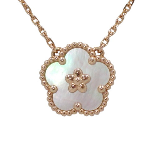 Lucky Spring Pendant Plum Blossom Mother of Pearl 18K Pink Gold PG